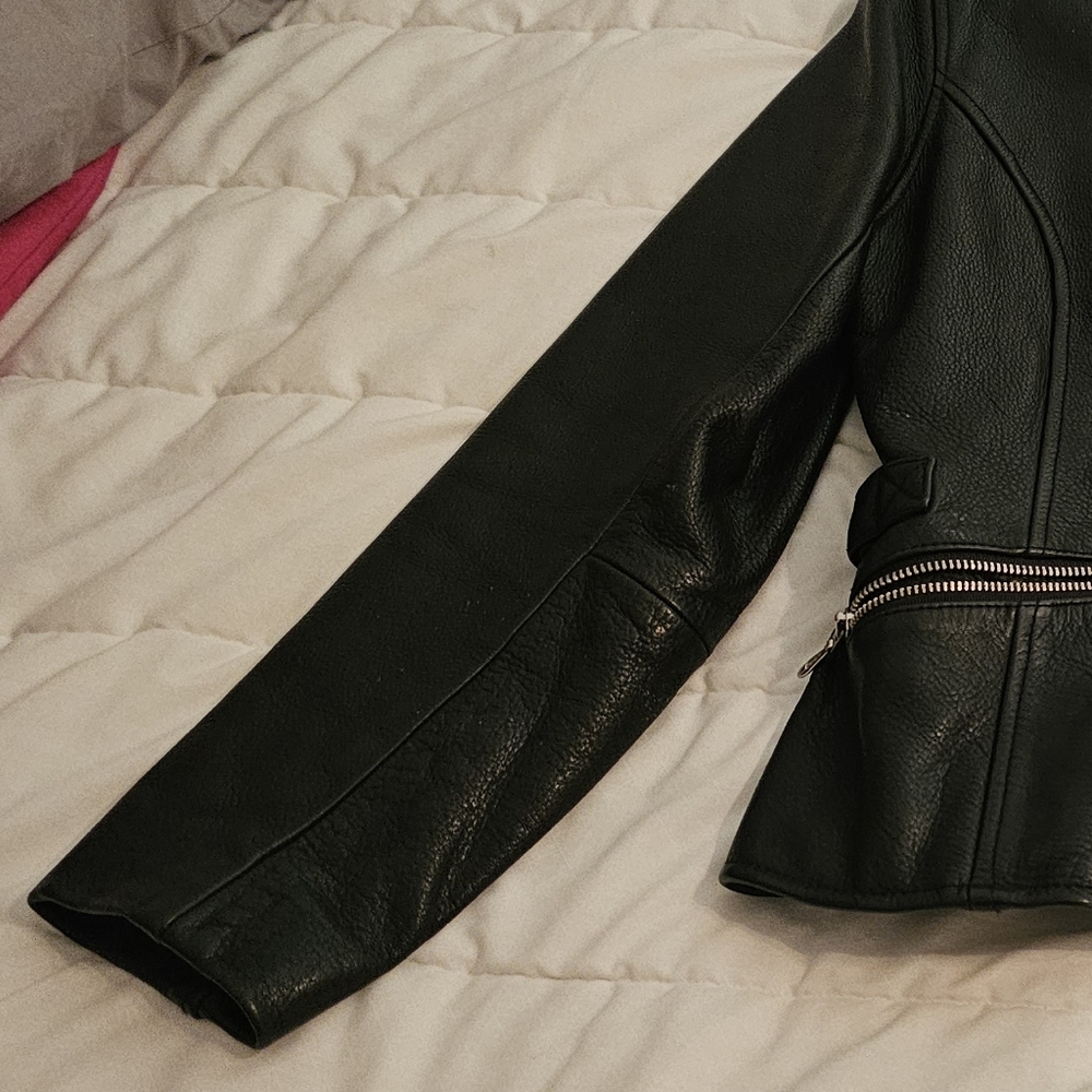 Wilson real leather moto jacket small - Picture 7 of 8
